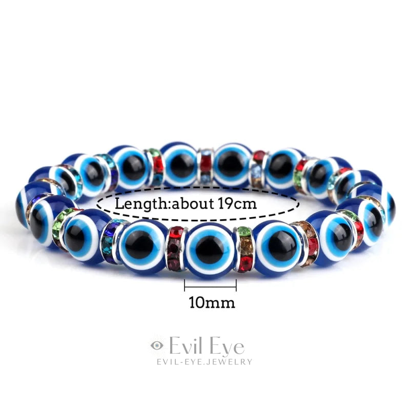Blue Beaded Evil Eye Bracelet