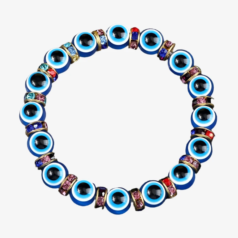 Blue Beaded Evil Eye Bracelet