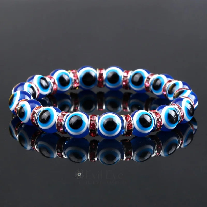 Blue Beaded Evil Eye Bracelet