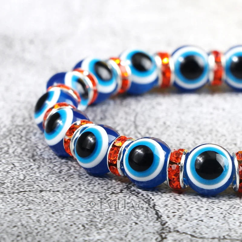 Blue Beaded Evil Eye Bracelet