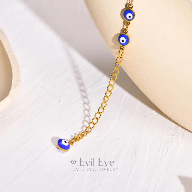 Adjustable Evil Eye Charm Anklet