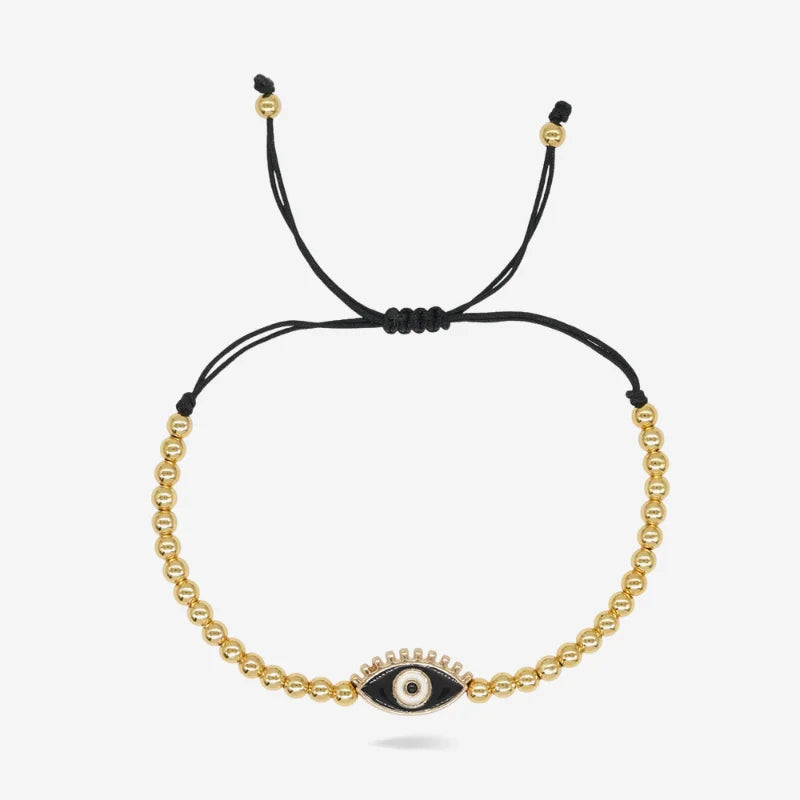Black and Gold Evil Eye Bracelet