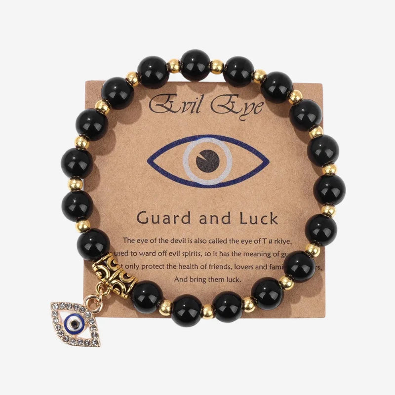 Black Onyx Evil Eye Bracelet