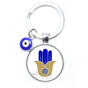 Blue Evil Eye Metal Keychain