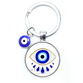 Blue Evil Eye Metal Keychain