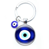 Blue Evil Eye Metal Keychain Design 1