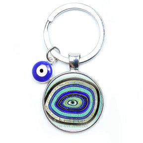 Blue Evil Eye Metal Keychain Design 10