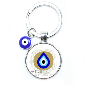 Blue Evil Eye Metal Keychain Design 14