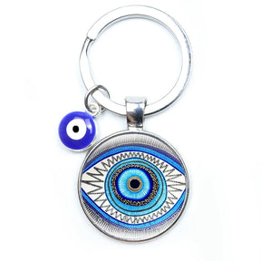 Blue Evil Eye Metal Keychain Design 17