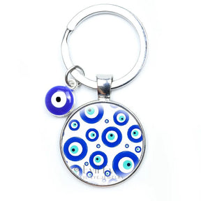 Blue Evil Eye Metal Keychain Design 9