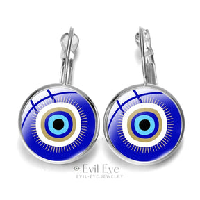 Blue Evil Eye Pattern Earrings Design-1