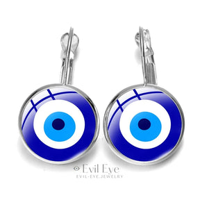 Blue Evil Eye Pattern Earrings Design-10