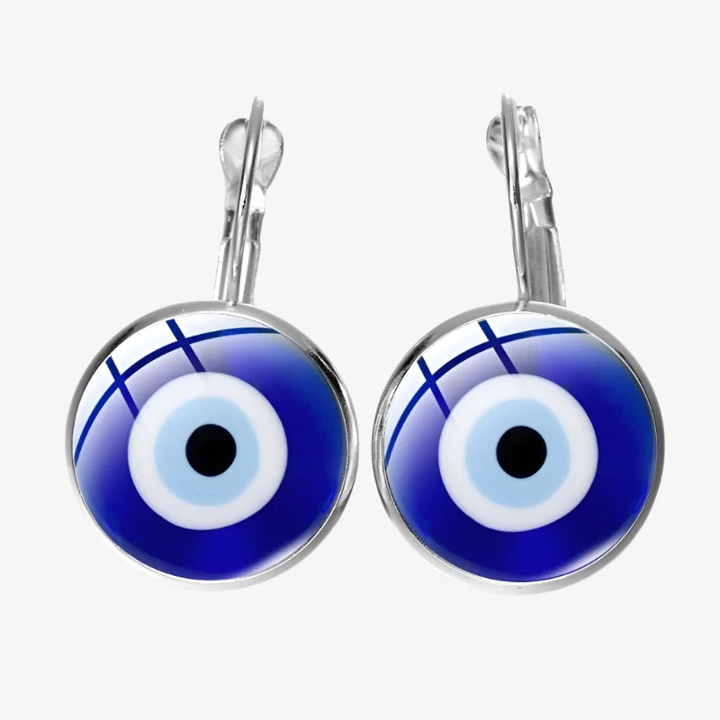 Blue Evil Eye Pattern Earrings Design-15