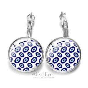 Blue Evil Eye Pattern Earrings Design-5