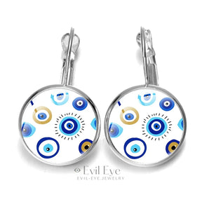 Blue Evil Eye Pattern Earrings Design-6