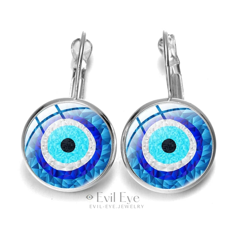 Blue Evil Eye Pattern Earrings Design-8