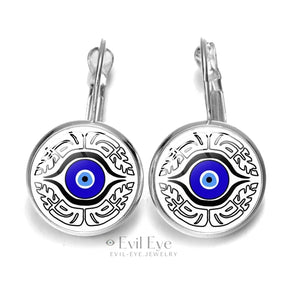 Blue Evil Eye Pattern Earrings Design-9