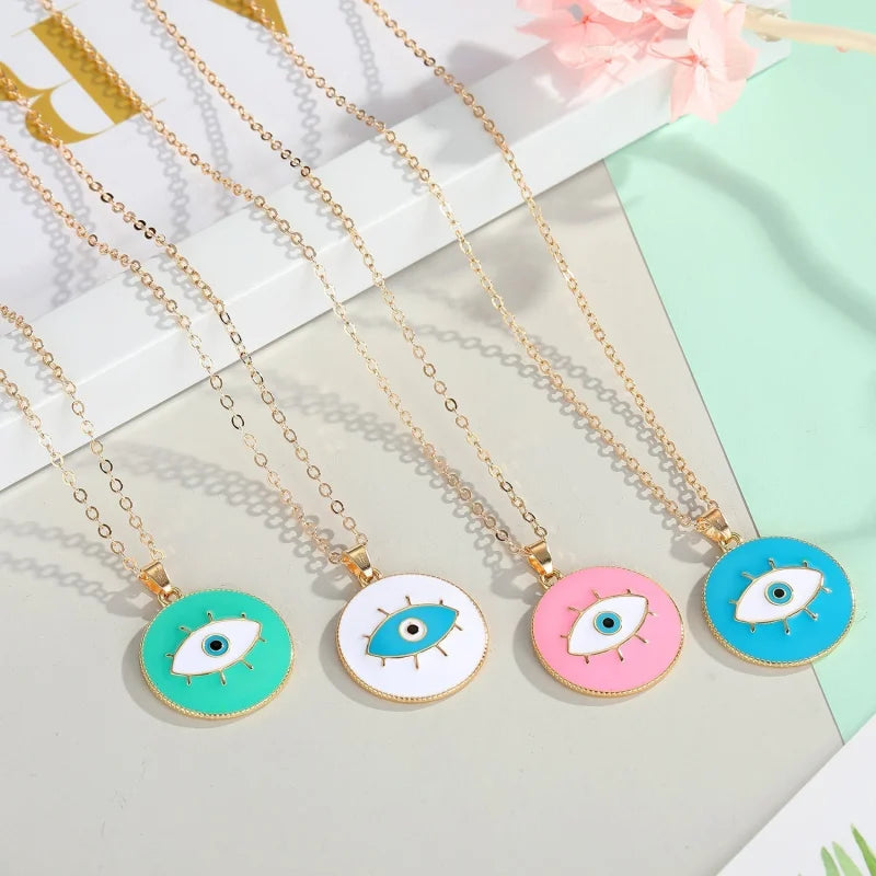 Colorful Evil Eye Pendant Necklace