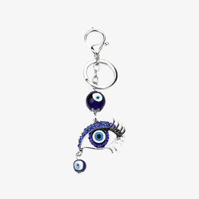 Crystal Blue Evil Eye Keychain