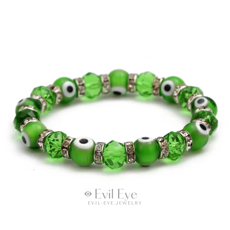 Dark Green Evil Eye Bracelet