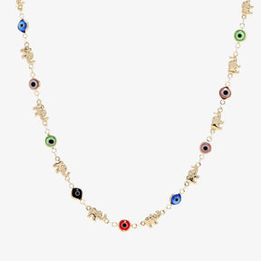 Evil Eye 14K Gold Plated Linked Necklace