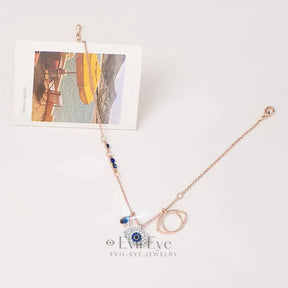 Evil Eye Ankle Bracelet - Rose Gold Anklet for Women Rose Gold