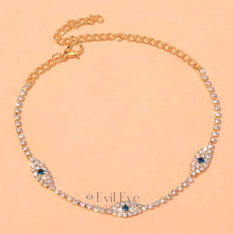 Evil Eye Anklet for Women Golden