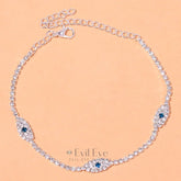 Evil Eye Anklet for Women Silver