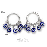 Evil Eye Blue Charms Drop Earrings