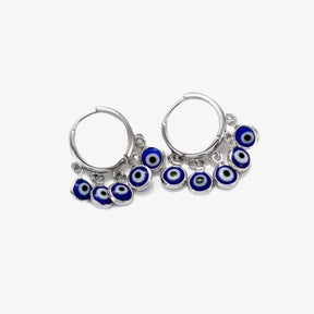 Evil Eye Blue Charms Drop Earrings