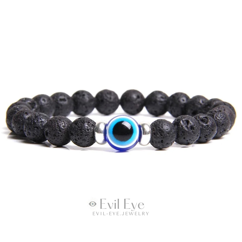 Evil Eye Blue Classic Stone Bracelet Lava / 17cm