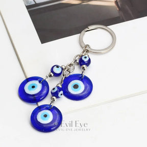 Evil Eye Blue Glass Keychain