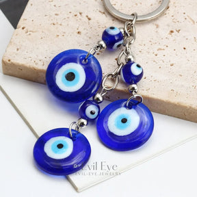 Evil Eye Blue Glass Keychain