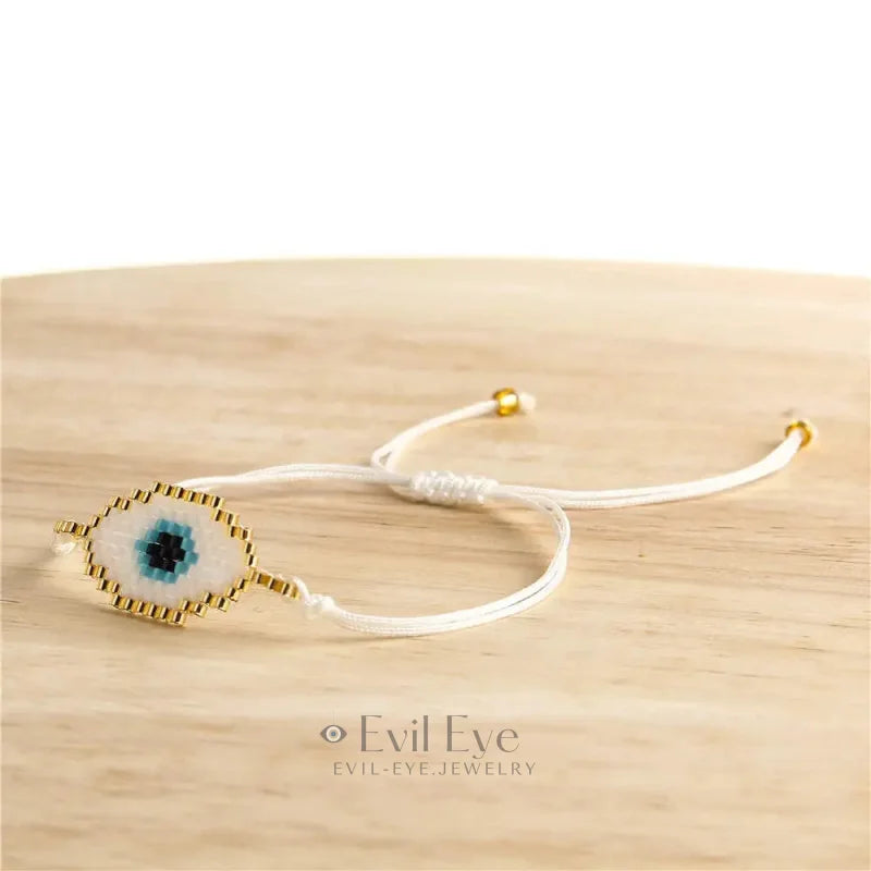 Evil Eye Bracelet White Gold