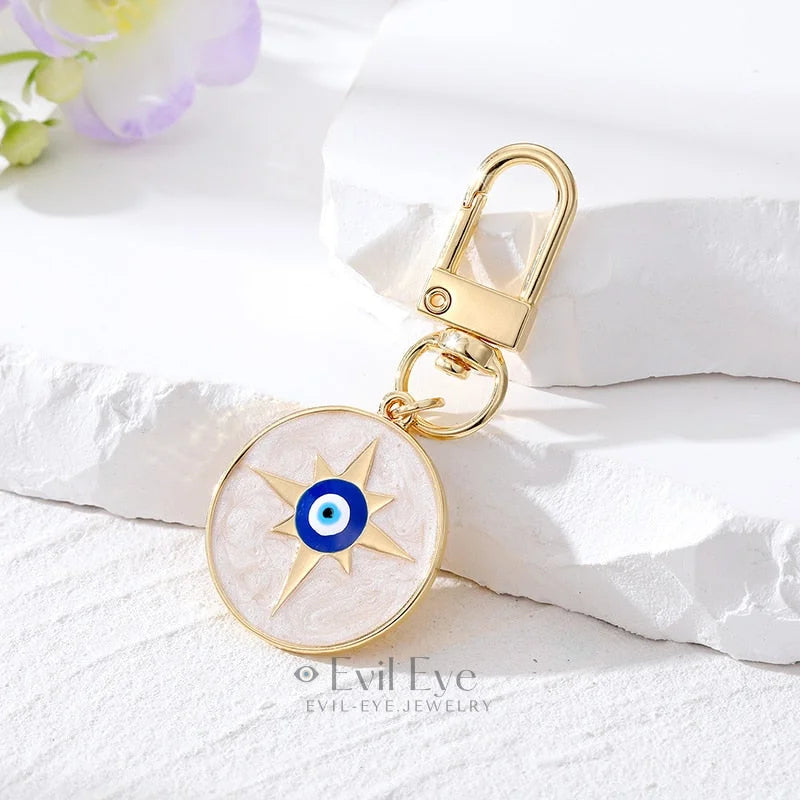 Evil Eye Classic Design Keychains Star / Golden