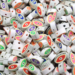 Evil Eye Clay Beads for Making Bracelets 30 Pieces