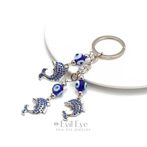 Evil Eye Dolphin keychain