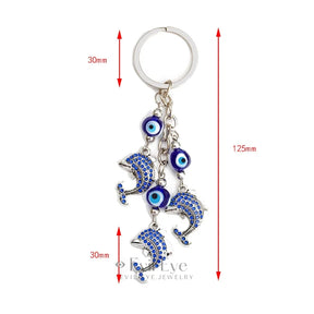 Evil Eye Dolphin keychain