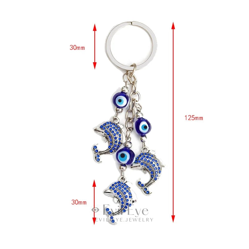 Evil Eye Dolphin keychain