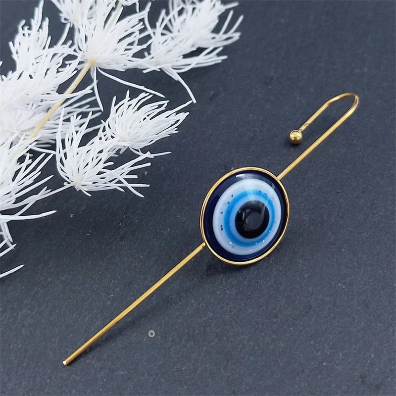 Evil Eye Gold Stud Earrings Gold