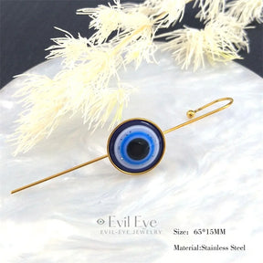 Evil Eye Gold Stud Earrings