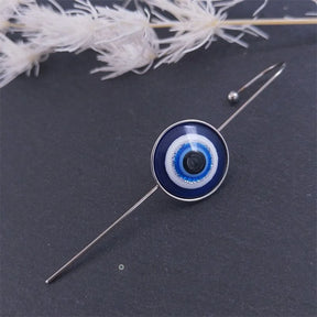 Evil Eye Gold Stud Earrings Silver