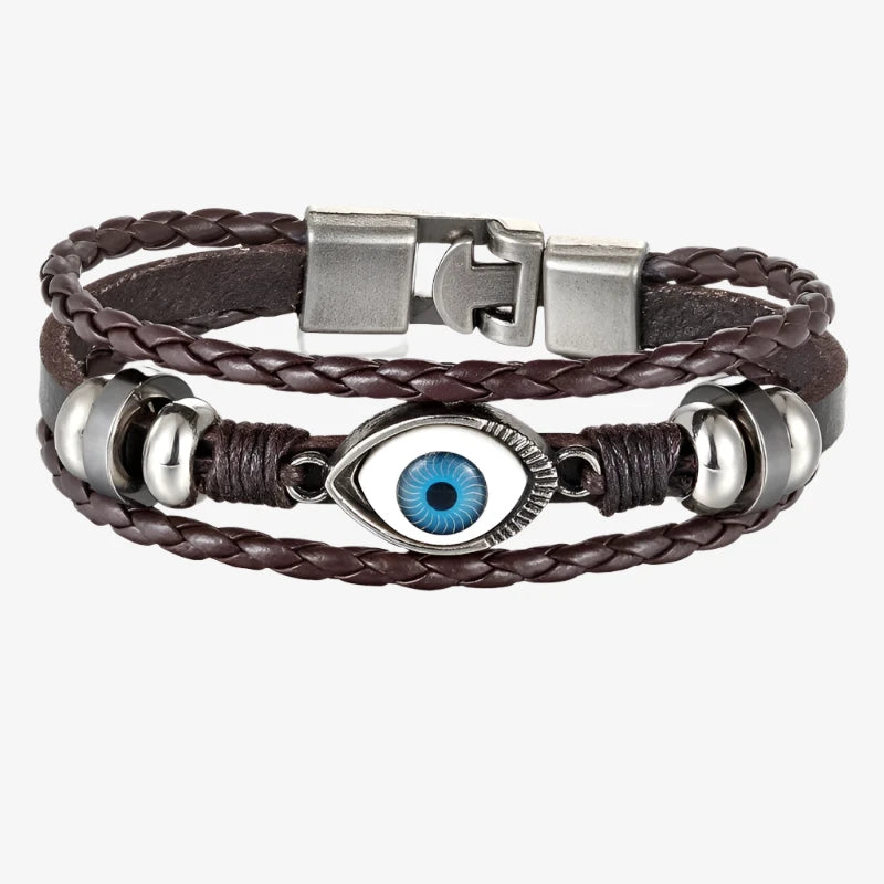 Evil Eye Leather Bracelet