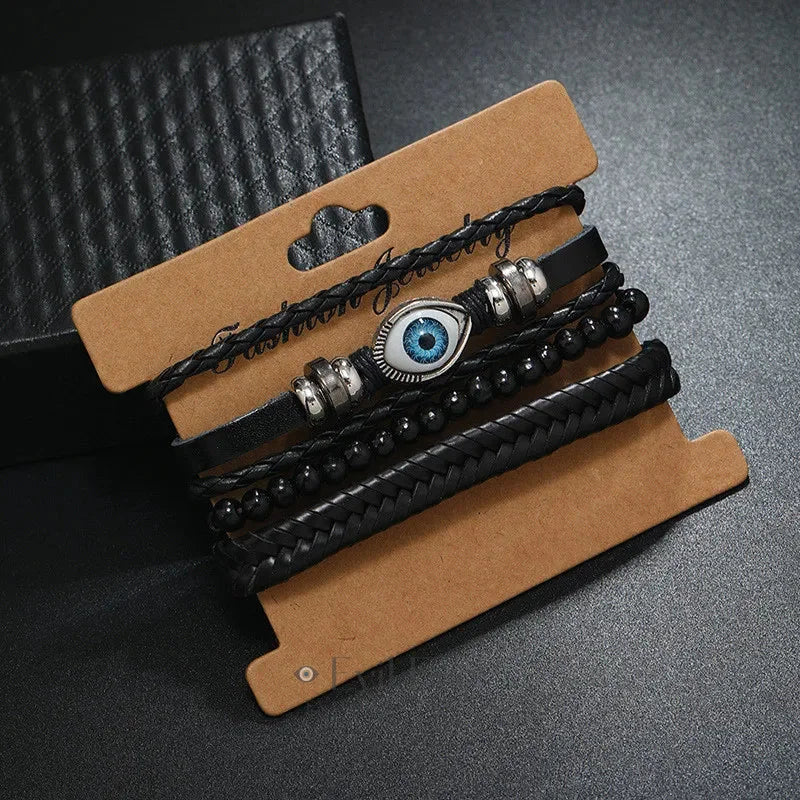 Evil Eye Leather Bracelet