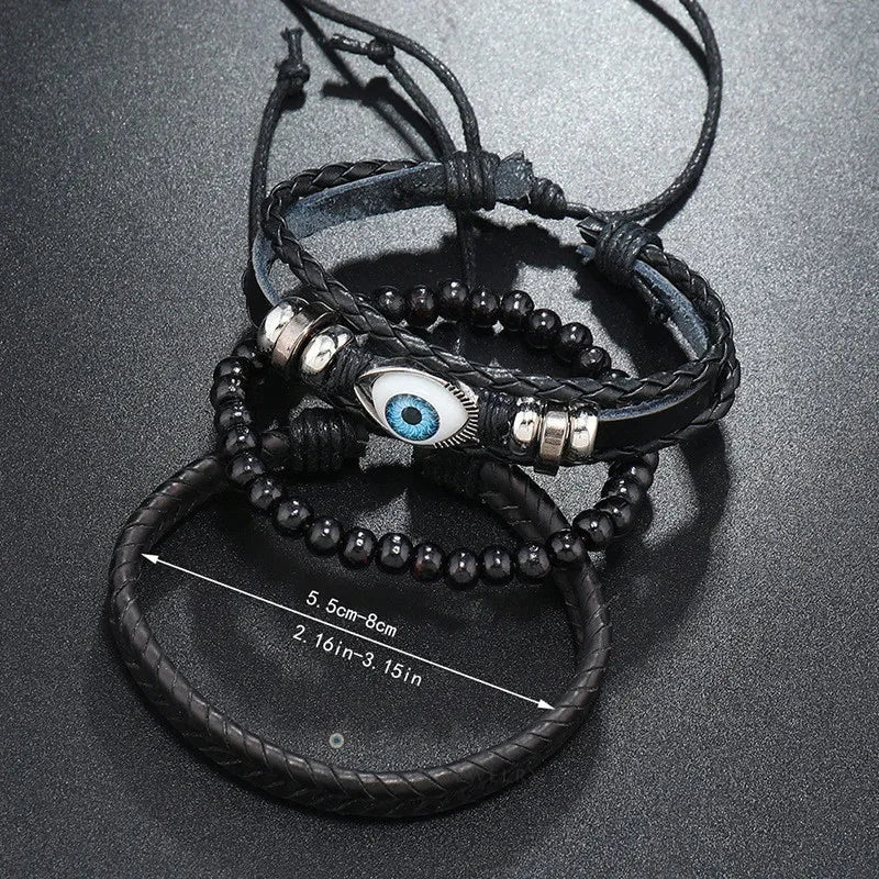 Evil Eye Leather Bracelet