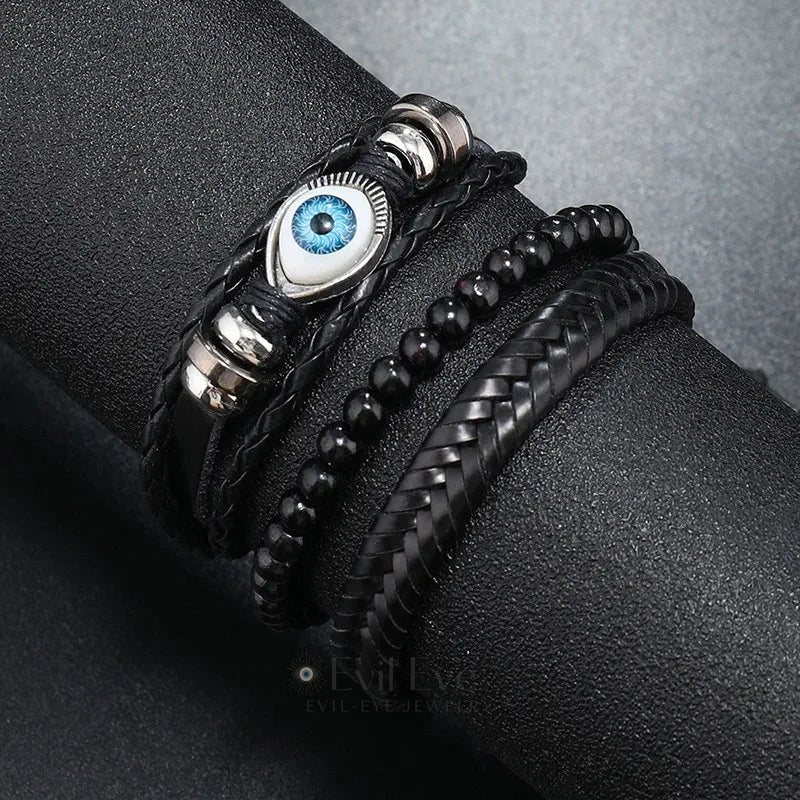 Evil Eye Leather Bracelet