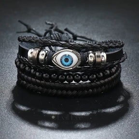 Evil Eye Leather Bracelet