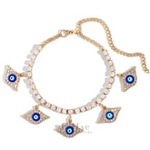 Evil Eye Pendant Tennis Chain Anklet Blue Eye