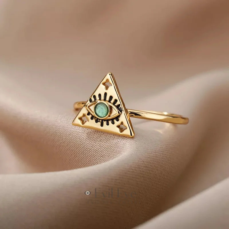 Evil Eye Pyramid Ring