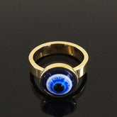 Evil Eye Stainless Steel Golden Ring 5